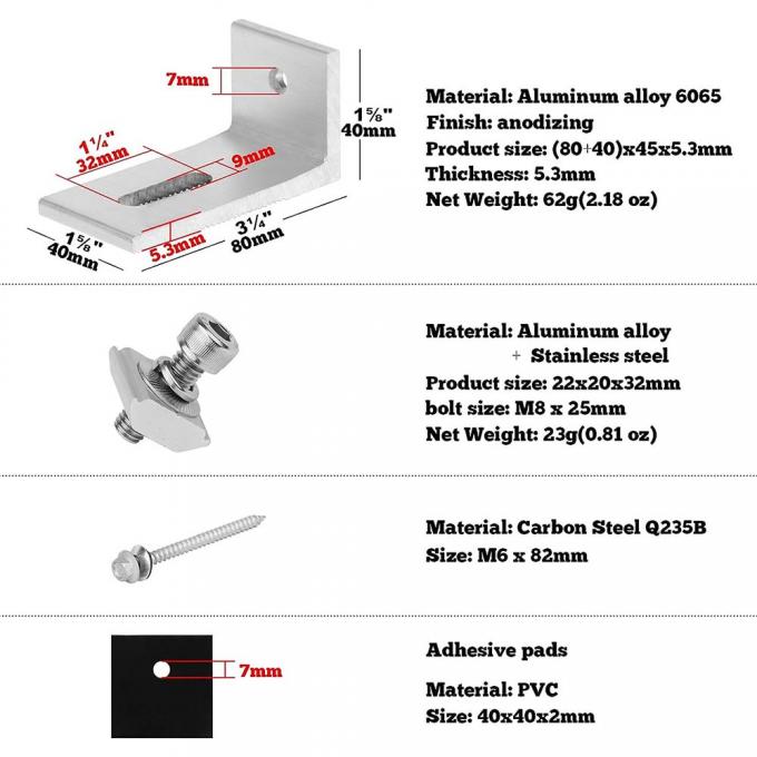 চীন কারখানা বিনামূল্যে নমুনা সৌর L পা উচ্চ মানের রঙ ইস্পাত টাইল ছাদ ফোটোভোলটাইক বন্ধনী সিস্টেম L পা 1