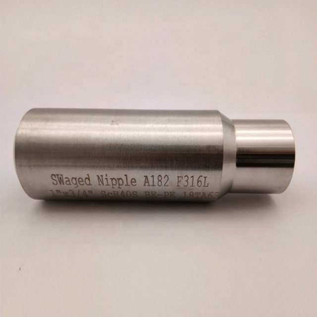 METAL ASTM A312 TP316L কনসেন্ট্রিক সোয়াজ নাক BLE*PSE স্টেইনলেস স্টীল পাইপ ফিটিংস সোয়াজ নাক 5