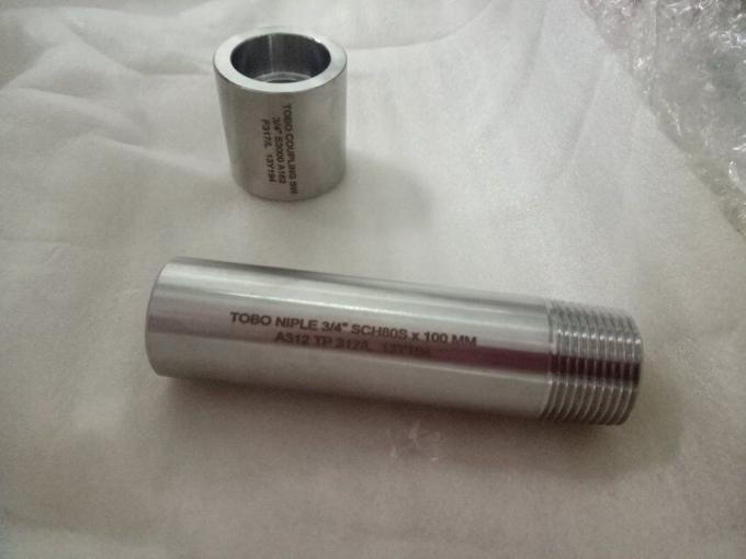 ধাতু 2205 খাদ ইস্পাত 3/4 ইঞ্চি এসটিডি 80 এমএম 100 এমএম দৈর্ঘ্য 3000# 6000# কাঠামো ফিটিং থ্রেড পাইপ স্তনবৃন্ত 0