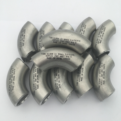 BW Super Duplex Stainless Steel UNS S32750 90° LR Elbow Seamless ASME B16.9