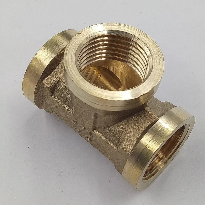 99% Copper Pipe Equal Tee Female NPT 3000# C70600 Brass Casting Pipe Brass Threaded Fittings