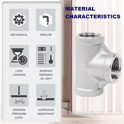 ASTM A312 UNS S31254 1-1/2'' SCH40 Pipe Fittings Tee Super Duplex Stainless Steel Equal / Reducing Tee