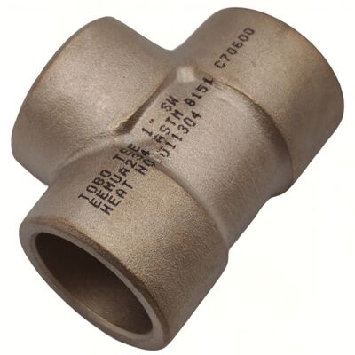 UNS C70600 Copper Nickel Socket Weld Tee ASTM B151 1" Forged Pipe Fitting