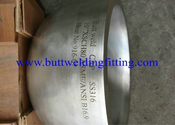 A403 WP316L WP321 WP310 WP317L Stainless Steel Pipe Cap 6 Inch 8” SCH40S SCH80 SCH120
